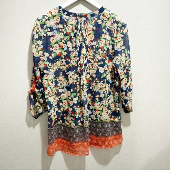 DANIEL RAINN Women’s Multicolor Floral Geometric Print Chiffon Blouse Size M - Picture 4 of 9